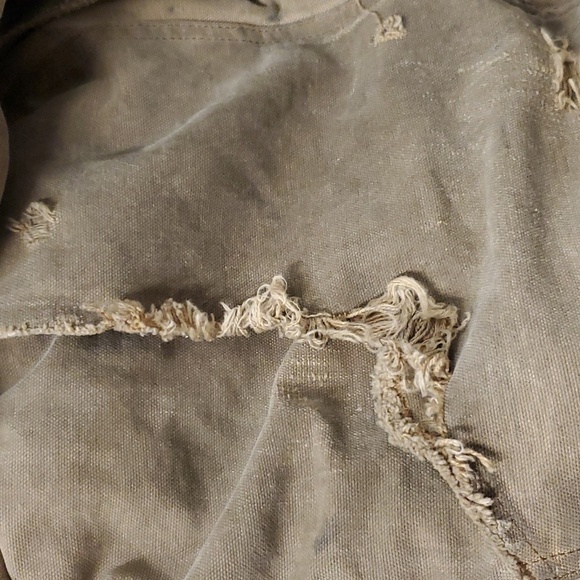 Vintage 90s y2k Carhartt Distressed Thrashed Tan Brown Canvas Work-Utility Coat - Picture 7 of 8